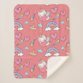 幻想的な虹の一角模様の誕生日パーティー シェルパブランケット (正面)