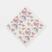 幻想的な虹の一角模様の誕生日パーティー スタンダードランチョンナプキン (角)