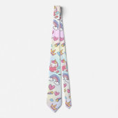 幻想的な虹の一角模様の誕生日パーティー ネクタイ (正面)