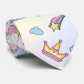 幻想的な虹の一角模様の誕生日パーティー ネクタイ (ロール)