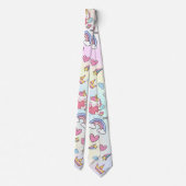 幻想的な虹の一角模様の誕生日パーティー ネクタイ (裏面)