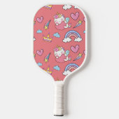 幻想的な虹の一角模様の誕生日パーティー ピックルボールラケット (裏面)