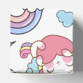 幻想的な虹の一角模様の誕生日パーティー フェイバーボックス (上部)