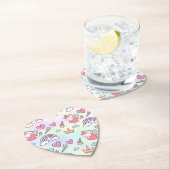 幻想的な虹の一角模様の誕生日パーティー ペーパーコースター (インサイチュ)