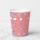 幻想的な虹の一角模様の誕生日パーティー 紙コップ (右)