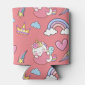 幻想的な虹の一角模様の誕生日パーティー 缶クーラー (裏面)