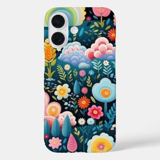 幻想的な虹の庭 フローラルファンタジーパターン Case-Mate iPhoneケース (裏面)