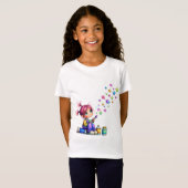 幻想的な虹の星の画家少女 Tシャツ (正面フル)