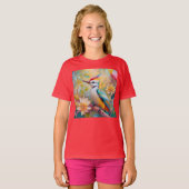幻想的な虹色のキツツキ Tシャツ (正面フル)