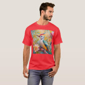 幻想的な虹色のキツツキ Tシャツ (正面フル)
