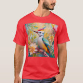 幻想的な虹色のキツツキ Tシャツ (正面)