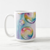 幻想的な虹色のクラゲの水彩デザイン コーヒーマグカップ (左)