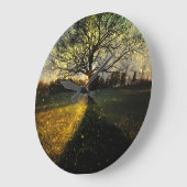 幻想的な蛍の風景 ラージ壁時計 (傾斜)