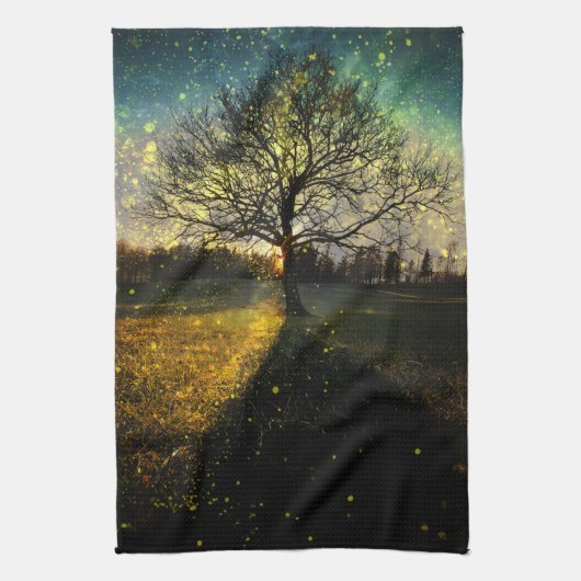 幻想的な蛍 キッチンタオル (縦)