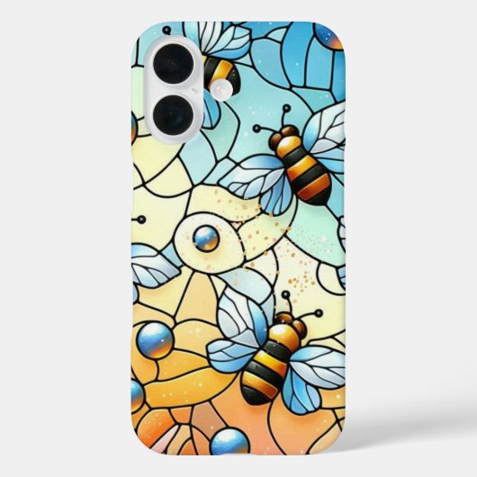 幻想的な蜂のステンドグラス Case-Mate iPhoneケース (裏面)
