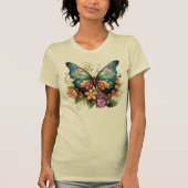 幻想的な蝶と花の庭園  Tシャツ (正面)