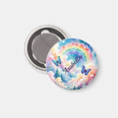 幻想的な蝶と虹の色 マグネット (正面/裏面)