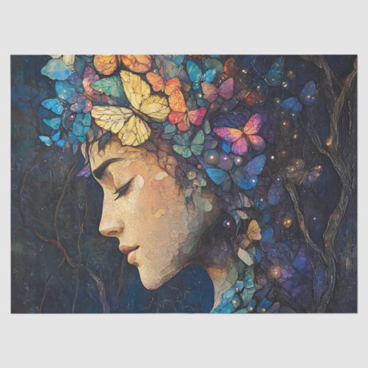 幻想的な蝶の森の女神 (5) 薄葉紙 (正面)