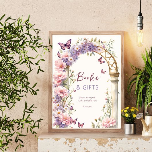 幻想的な蝶の赤ちゃんシャワーのギフトサイン ポスター