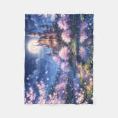 幻想的な街と城 フリースブランケット (正面)