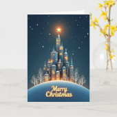 幻想的な街のクリスマスカード カード (黄色い花)