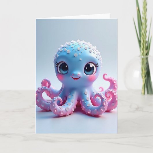 幻想的な誕生日の海の生き物のカード カード (正面)