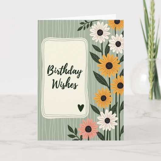 幻想的な誕生日の花咲くカード カード (正面)