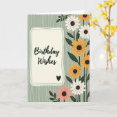 幻想的な誕生日の花咲くカード カード (黄色い花)