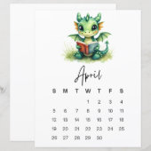 幻想的な赤ちゃんドラゴンの壁のアート 4月 (正面/裏面)