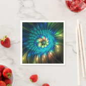 幻想的な輝きの花、カラフルな抽象的フラクタル スタンダードカクテルナプキン (インサイチュ)