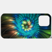 幻想的な輝きの花、カラフルな抽象的フラクタル Case-Mate iPhoneケース (裏面 (横))