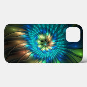 幻想的な輝きの花、カラフルな抽象的フラクタル Case-Mate iPhoneケース (裏面 (横))