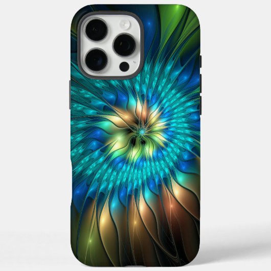幻想的な輝きの花、カラフルな抽象的フラクタル Case-Mate iPhoneケース (裏面)