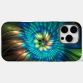 幻想的な輝きの花、カラフルな抽象的フラクタル Case-Mate iPhoneケース (裏面 (横))