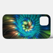 幻想的な輝きの花、カラフルな抽象的フラクタル Case-Mate iPhoneケース (裏面 (横))