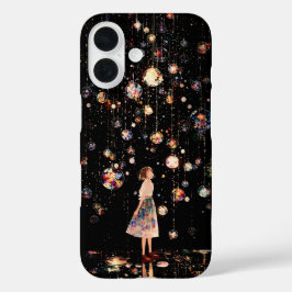 幻想的な輝くオーブと星空の夜 iPhone 1 16ケース