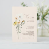 幻想的な野の花と蝶の結婚式の詳細 エンクロージャーカード (スタンド正面)