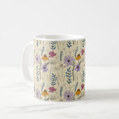 幻想的な野の花のシームレスパターン コーヒーマグカップ (正面左)