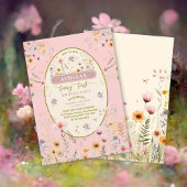 幻想的な野の花の妖精のファーストバースデー招待状 招待状