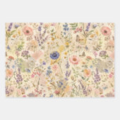 幻想的な野の花の草原のデコパージュ包装 ラッピングペーパーシート (正面3)
