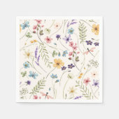 幻想的な野の花の草原の結婚式  スタンダードカクテルナプキン (正面)