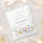 幻想的な野の花の草原の結婚式 フェイバーバッグ (クリップ留めされた状態)