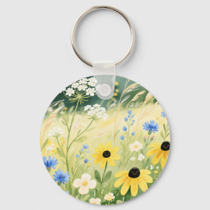 幻想的な野の花の草原 キーホルダー