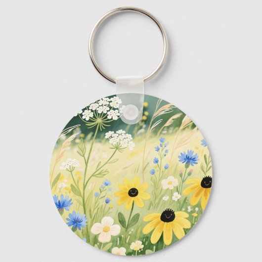 幻想的な野の花の草原 キーホルダー (正面)