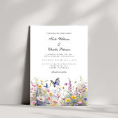 幻想的な野生の花の草原の招待状 招待状