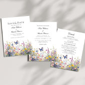 幻想的な野生の花の草原の招待状 招待状