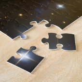 幻想的な金ゴールドブルーとピンクのおもしろいコスモス芸術的 ジグソーパズル (側面)