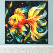 幻想的な金魚の世界 キャンバスプリント (インサイチュ (ウッドフロア))