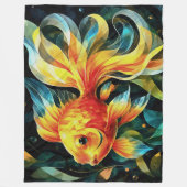 幻想的な金魚の世界 フリースブランケット (正面)