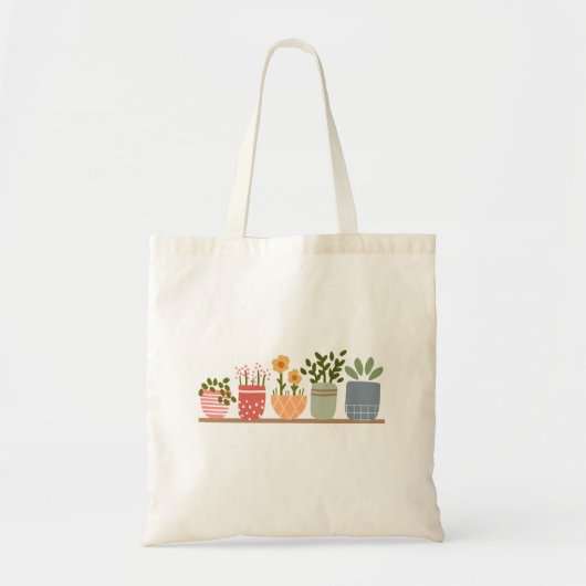 幻想的な鉢植えの花のショッピング エコ リユース可能 トートバッグ (正面)